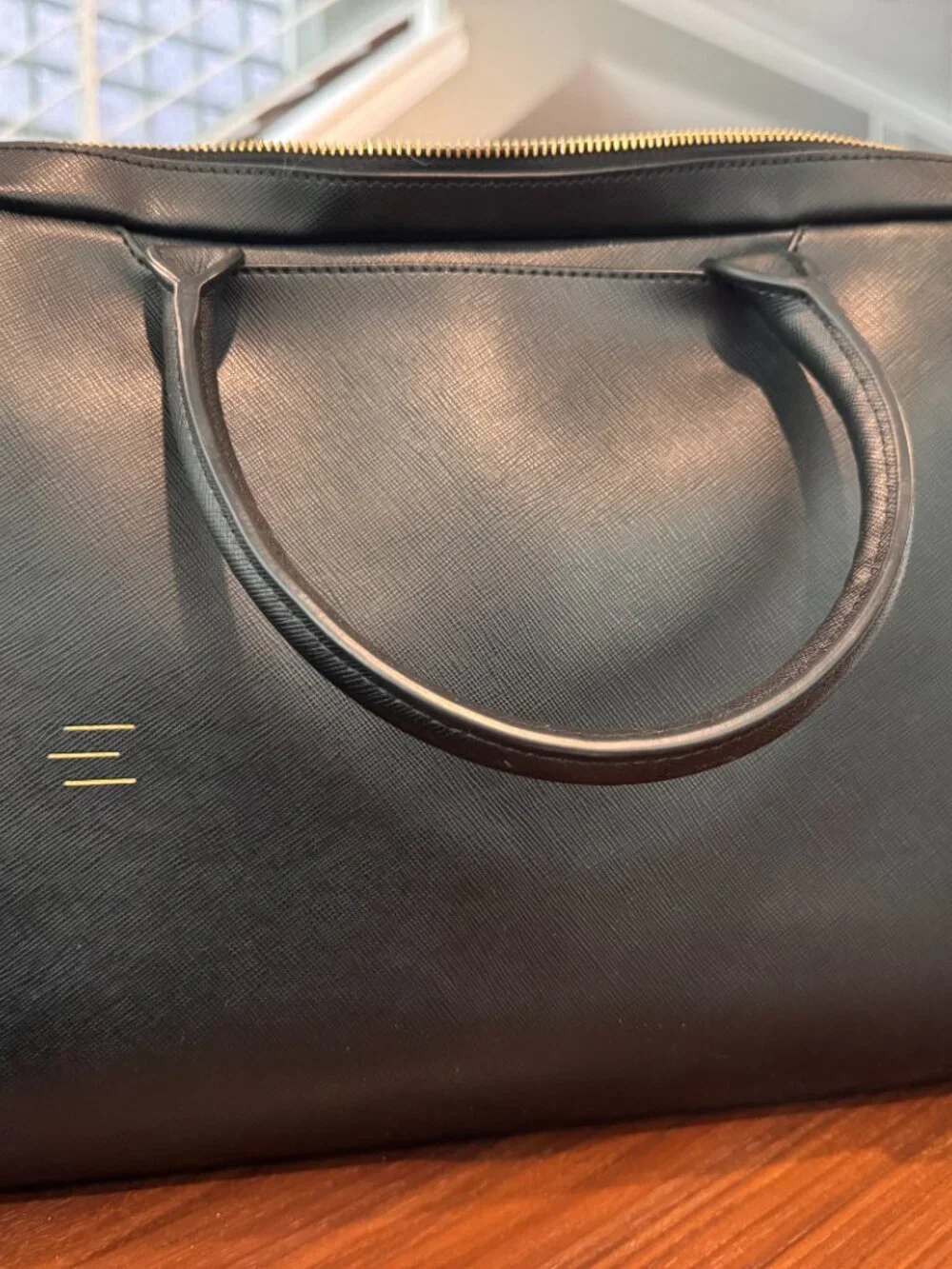 La Mansio Black Saffiano Leather Convertible Bag